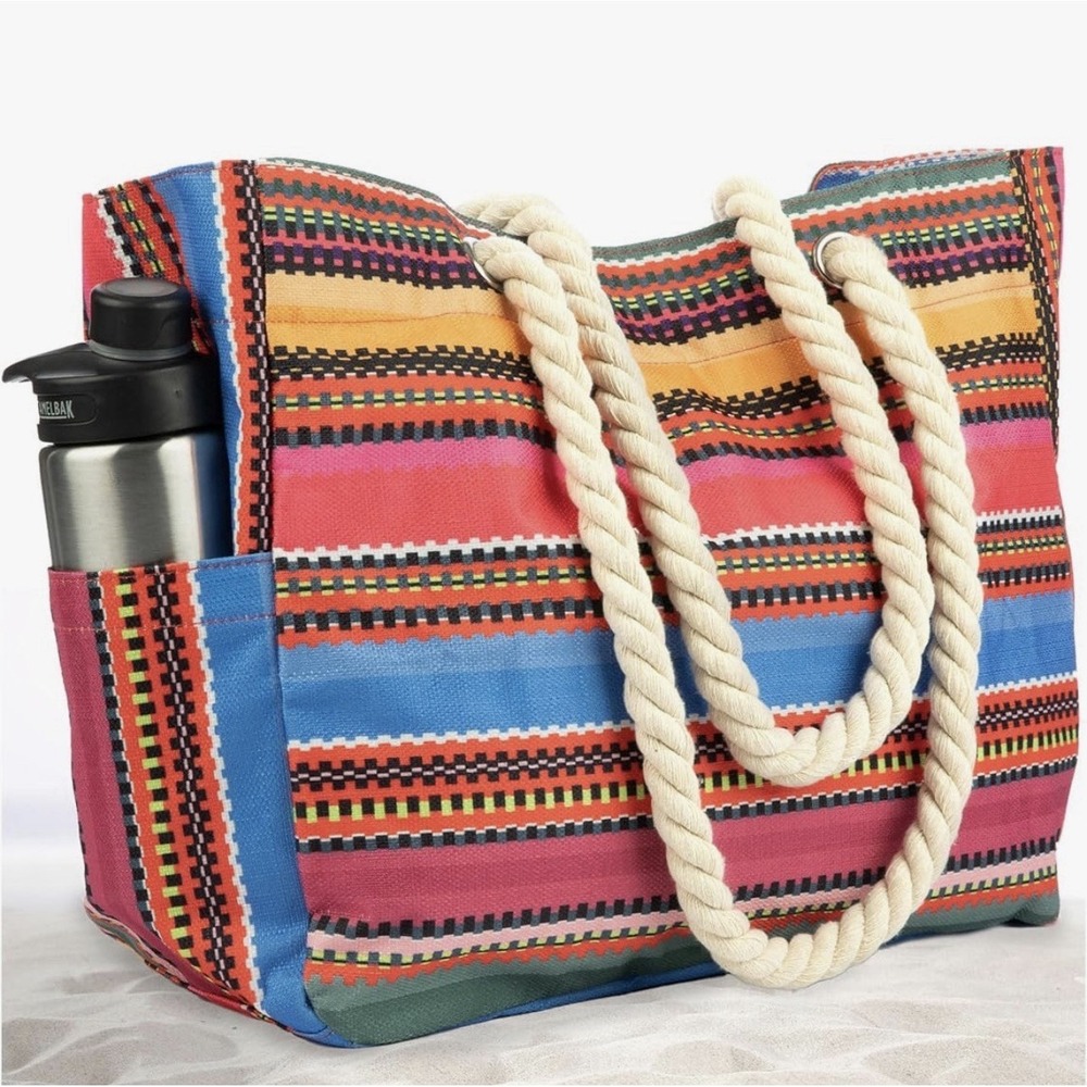 OdyseaCo Baja Beach Bag Waterproof Colorful Bohemian